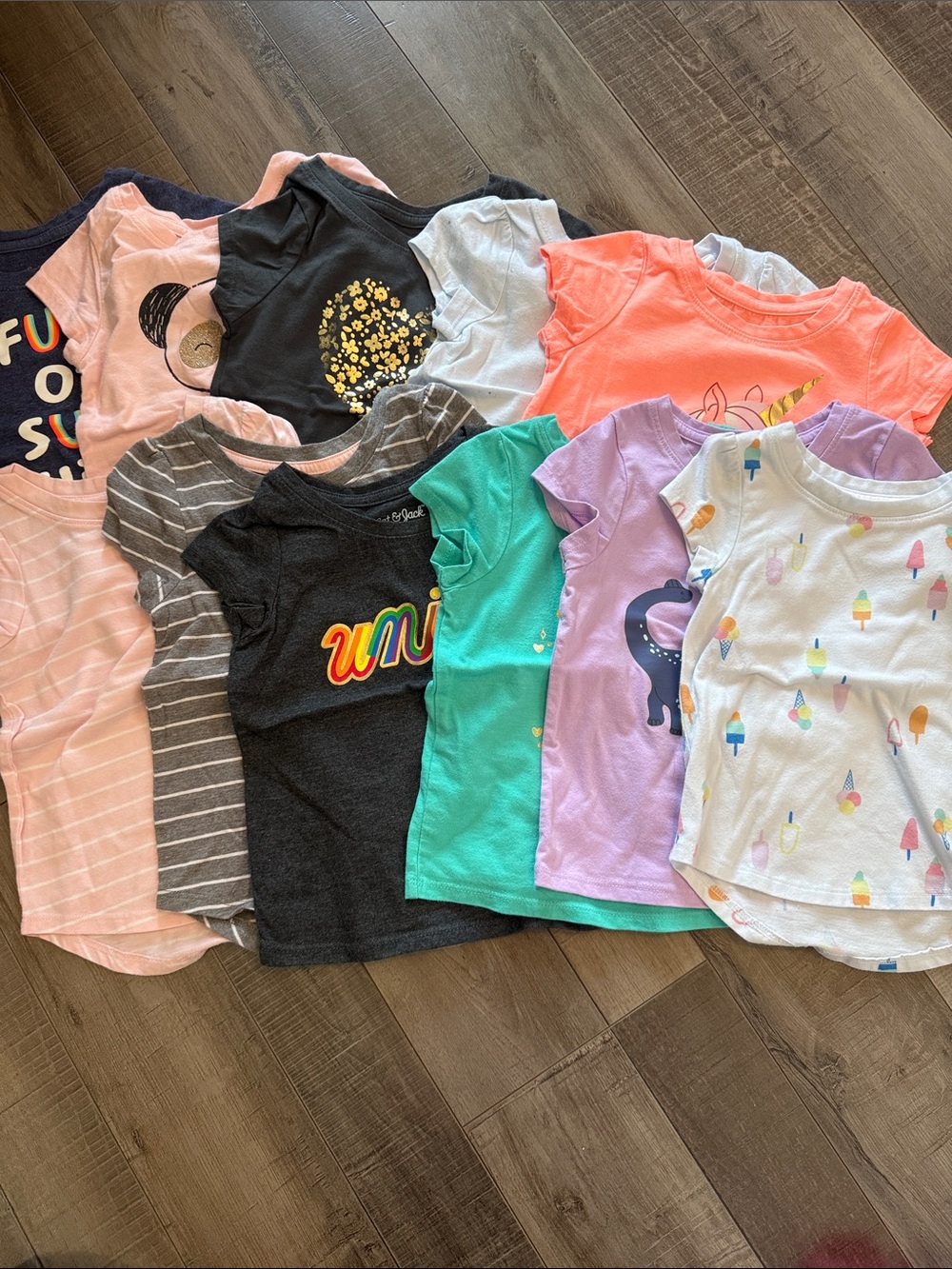 Girls' Assorted Short Sleeve Pajama Tops - Multicolor Pack